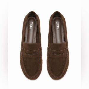 Cider Women's FAUX SUEDE PLEATED LOAFERS brown